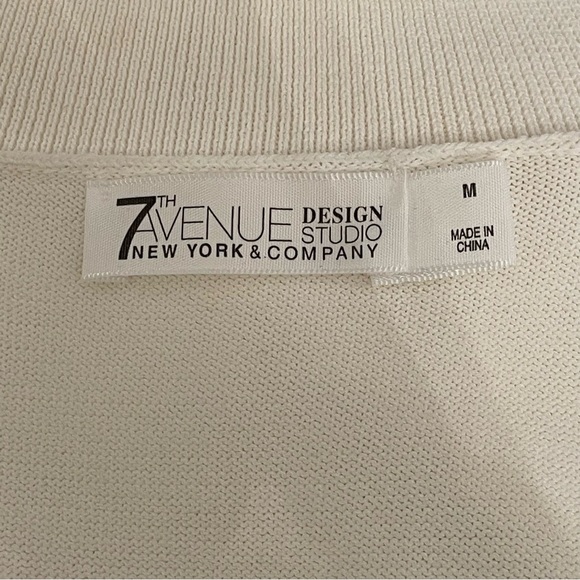 Women's 7th Avenue Design Studio Collared Knit Top M - Picture 3 of 7